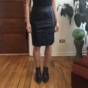 Faux leather pencil skirt